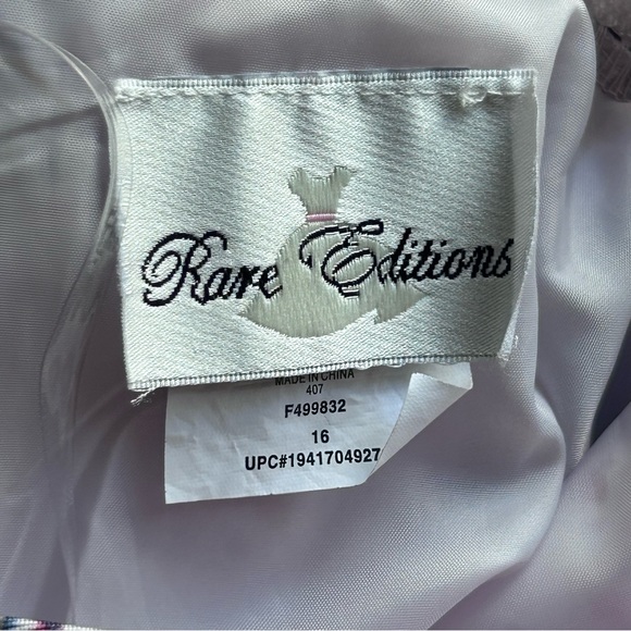 Rare Editions Big Girls Lace Back Floral Mikado Ballgown Hi Low Train | Size 16 - Picture 3 of 16